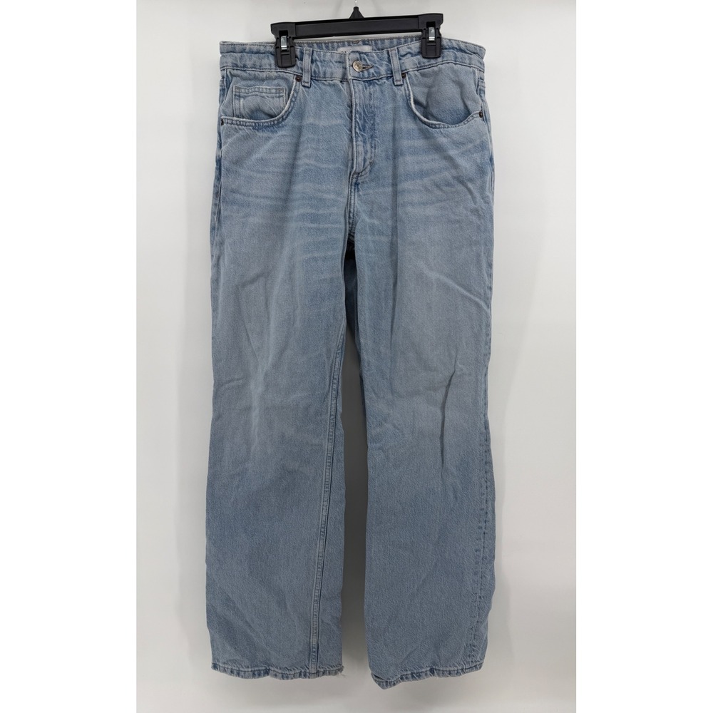 Zara Women's Light Wash Straight Leg High Rise Denim Jeans Blue Size 8